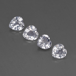 Achetez naturel ct blanc saphir gems, forme de coeur, en provenance sri lanka (ceylan) chez gemselect. en stock, livraison internationale!