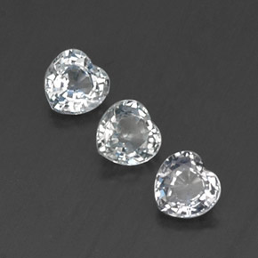 Achetez naturel ct blanc saphir gems, forme de coeur, en provenance sri lanka (ceylan) chez gemselect. en stock, livraison internationale!