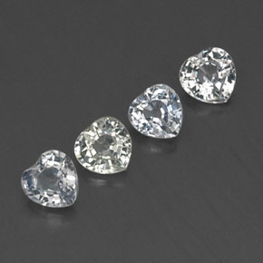 Achetez naturel ct blanc saphir gems, forme de coeur, en provenance sri lanka (ceylan) chez gemselect. en stock, livraison internationale!