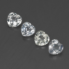 Achetez naturel ct blanc saphir gems, forme de coeur, en provenance sri lanka (ceylan) chez gemselect. en stock, livraison internationale!