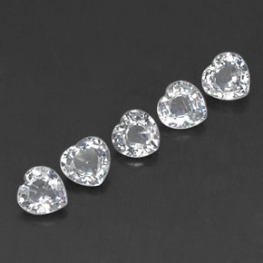 Achetez naturel ct blanc saphir gems, forme de coeur, en provenance sri lanka (ceylan) chez gemselect. en stock, livraison internationale!