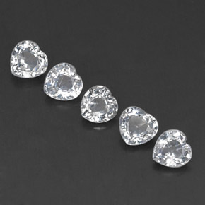 Achetez naturel ct blanc saphir gems, forme de coeur, en provenance sri lanka (ceylan) chez gemselect. en stock, livraison internationale!