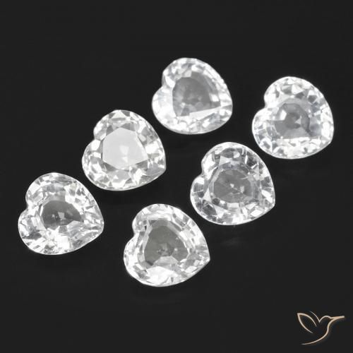 Achetez naturel 2.72ct Blanc bleuâtre Saphir gems, Forme de coeur, En provenance Sri Lanka chez GemSelect. En stock, livraison internationale!