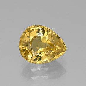 Saphir jaune naturelle en forme de poire, 1,85 ct, VS