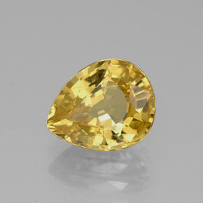 Saphir jaune naturelle en forme de poire, 1,85 ct, VS