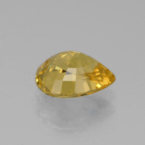 Saphir jaune naturelle en forme de poire, 1,85 ct, VS