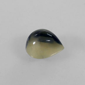 Saphir bicolore naturelle en forme de poire, 1,45 ct, opaque