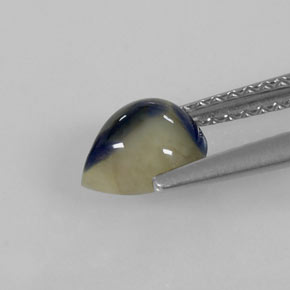 Saphir bicolore naturelle en forme de poire, 1,45 ct, opaque