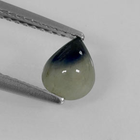 Saphir bicolore naturelle en forme de poire, 0,90 ct, translucide