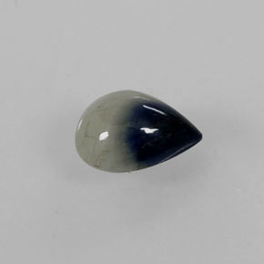 Saphir bicolore naturelle en forme de poire, 0,90 ct, translucide
