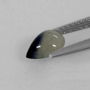 Saphir bicolore naturelle en forme de poire, 0,90 ct, translucide