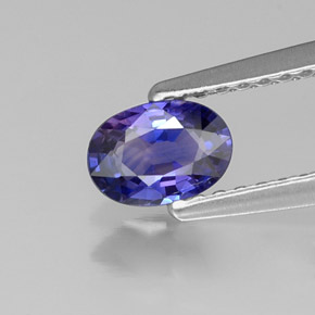 Saphir violet naturelle coupe ovale, 0,52 ct, VS