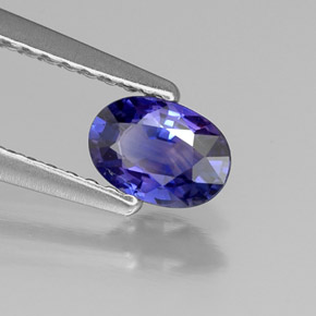 Saphir violet naturelle coupe ovale, 0,52 ct, VS