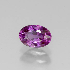 Saphir violet naturelle coupe ovale, 0,67 ct, VVS