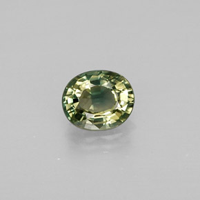 Saphir vert naturelle coupe ovale, 0,46 ct, VVS