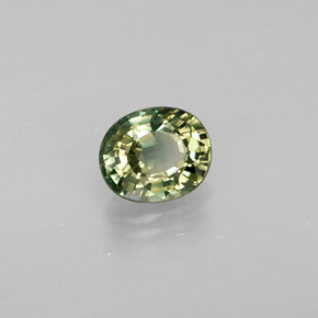 Saphir vert naturelle coupe ovale, 0,46 ct, VVS