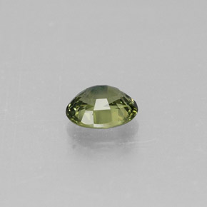 Saphir vert naturelle coupe ovale, 0,46 ct, VVS