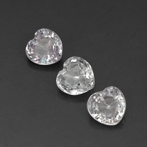 Achetez naturel ct blanc saphir gems, forme de coeur, en provenance sri lanka (ceylan) chez gemselect. en stock, livraison internationale!