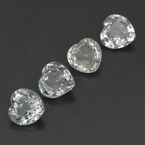 Achetez naturel ct blanc saphir gems, forme de coeur, en provenance sri lanka (ceylan) chez gemselect. en stock, livraison internationale!
