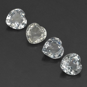 Achetez naturel ct blanc saphir gems, forme de coeur, en provenance sri lanka (ceylan) chez gemselect. en stock, livraison internationale!