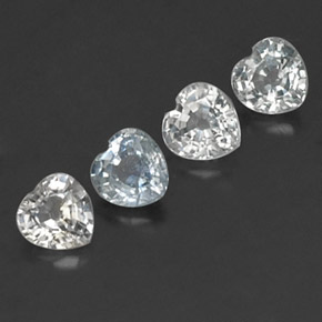 Achetez naturel 1,23ct blanc saphir gems, forme de coeur, en provenance sri lanka chez gemselect. en stock, livraison internationale!