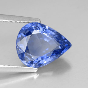 Saphir bleue naturelle en forme de poire, 3,07 ct, VS-SI