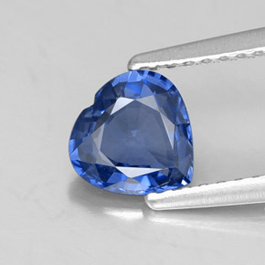 Saphir bleue naturelle forme de coeur, 1,06 ct, VVS