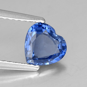 Saphir bleue naturelle forme de coeur, 1,05 ct, VS