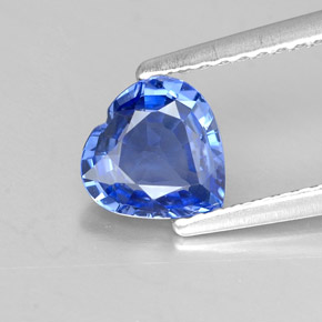 Saphir bleue naturelle forme de coeur, 1,12 ct, VVS