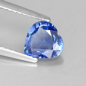 Saphir bleue naturelle forme de coeur, 1,12 ct, VVS