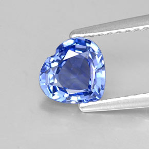 Saphir bleue naturelle forme de coeur, 1,15 ct, VVS