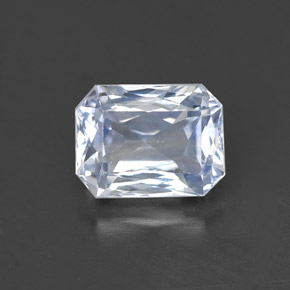 Saphir blanc naturelle taille émeraude, 1,51 ct, VS