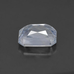 Saphir blanc naturelle taille émeraude, 1,51 ct, VS