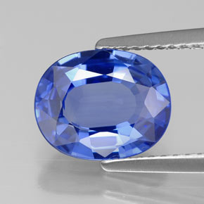 Saphir bleue naturelle coupe ovale, 2,73 ct, VVS