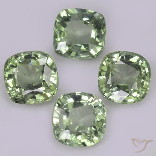 Shop natural 1.53ct Vert sauge léger Saphir gems, Coussin, from Tanzanie at GemSelect. In stock, global shipping!
