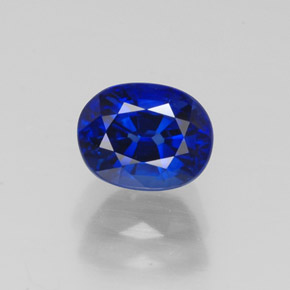 Saphir bleue naturelle coupe ovale, 1,28 ct, VVS