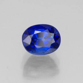 Saphir bleue naturelle coupe ovale, 1,28 ct, VVS