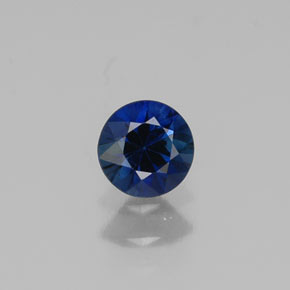 Saphir bleue naturelle coupe roude, 0,37 ct, VVS