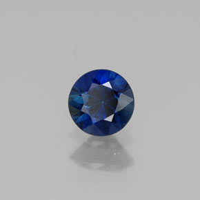 Saphir bleue naturelle coupe roude, 0,37 ct, VVS