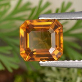 Saphir orange naturelle taille émeraude, 2,08 ct, VS-SI