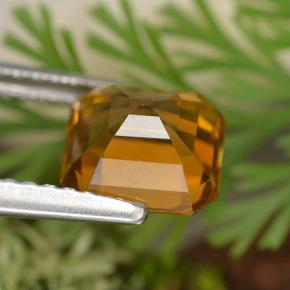 Saphir orange naturelle taille émeraude, 2,08 ct, VS-SI