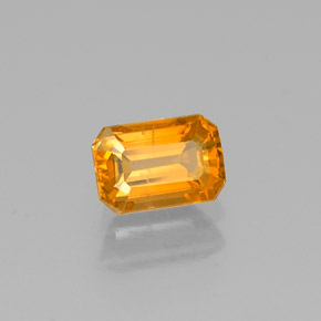 Saphir jaune naturelle taille émeraude, 0,93 ct, SI