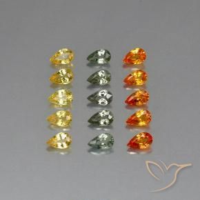 Achetez naturel 3,88ct multicolore saphir gems, en forme de poire, en provenance tanzanie chez gemselect. en stock, livraison internationale!