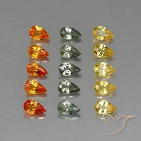 Achetez naturel 3,88ct multicolore saphir gems, en forme de poire, en provenance tanzanie chez gemselect. en stock, livraison internationale!