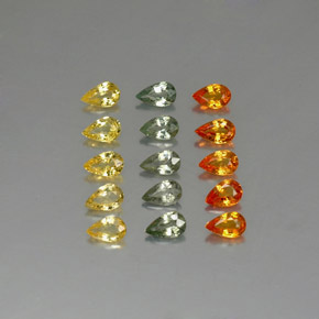 Achetez naturel 3,58ct multicolore saphir gems, en forme de poire, en provenance tanzanie chez gemselect. en stock, livraison internationale!