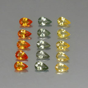 Achetez naturel 3,58ct multicolore saphir gems, en forme de poire, en provenance tanzanie chez gemselect. en stock, livraison internationale!