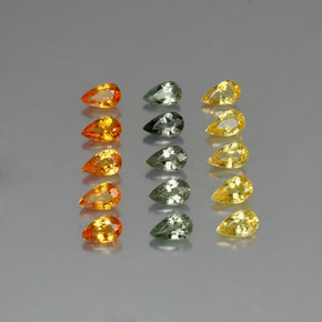 Achetez naturel 4,20ct multicolore saphir gems, en forme de poire, en provenance tanzanie chez gemselect. en stock, livraison internationale!