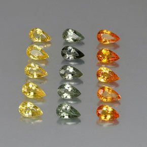 Achetez naturel 4,20ct multicolore saphir gems, en forme de poire, en provenance tanzanie chez gemselect. en stock, livraison internationale!