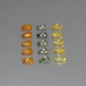 Achetez naturel 4,20ct multicolore saphir gems, en forme de poire, en provenance tanzanie chez gemselect. en stock, livraison internationale!