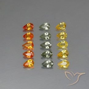 Achetez naturel 4,05ct multicolore saphir gems, en forme de poire, en provenance tanzanie chez gemselect. en stock, livraison internationale!